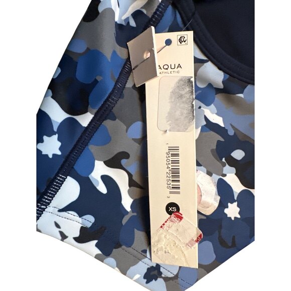 Aqua Womens Sports Bra XS Camo Blue Polyester/Spandex Yoga Athletics NWT - Picture 3 of 4